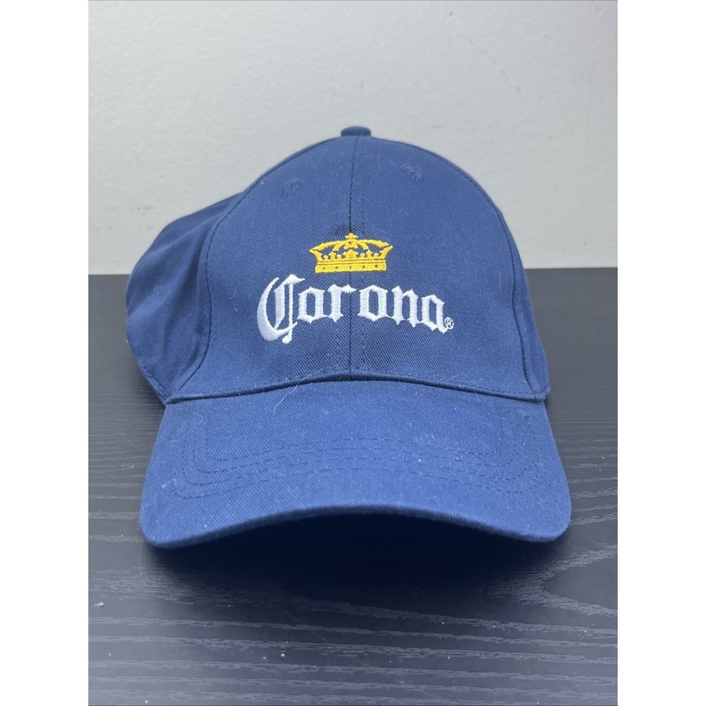 Corona Beer Blue Adjustable Strap Hat Cap Spell Out Logo One Size